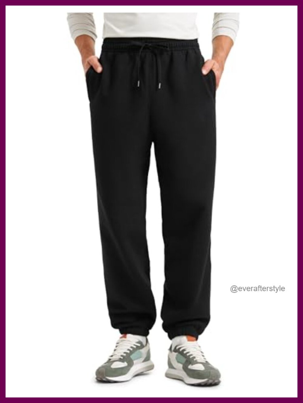 Fleece Lined Loose Fit Joggers 32 Inseam Cotton Sweatpants Drawstring